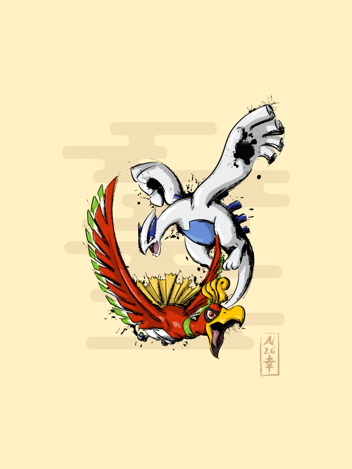 2. Ho-Oh & Lugia Print (12x16)